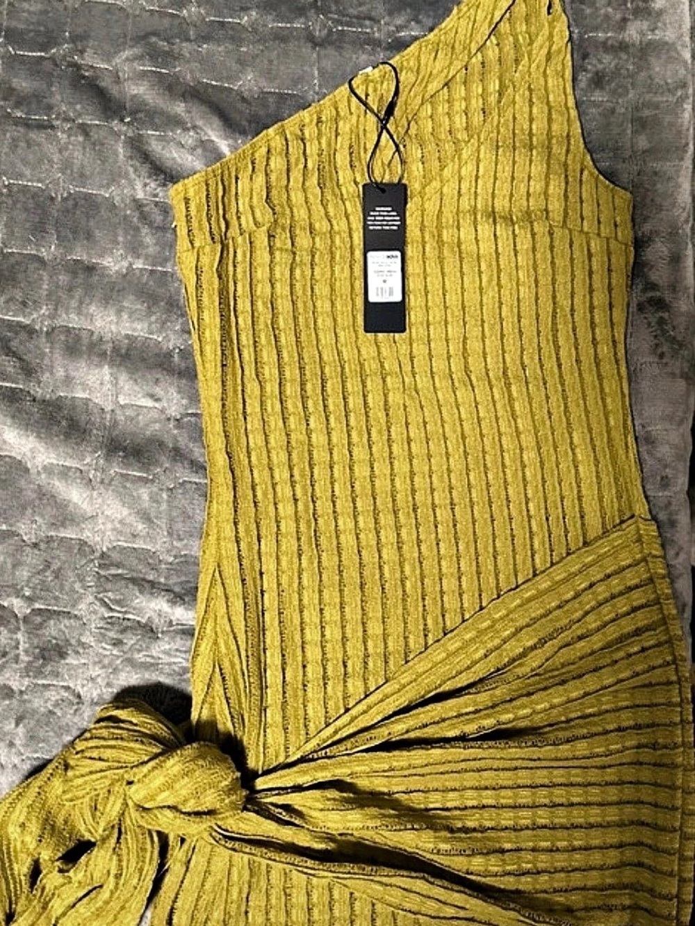 Yellow Asymmetrical Mini Dress NWT - Picture 3 of 3